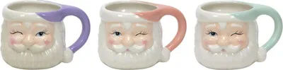 Productafbeelding van Kerstbekers met een knipogende kerstman in pastelkleuren – voor een vrolijk kerstdrankje!