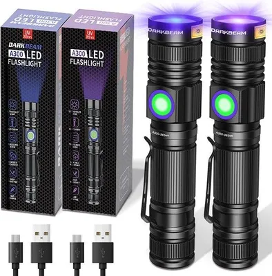 Productafbeelding van DARKBEAM UV Lichte Zaklamp Ultraviolet Oplaadbaar 365nm en 395nm LED