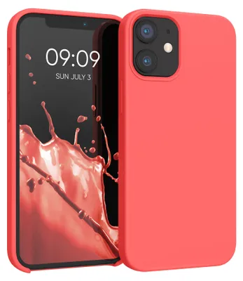 Produktbild von kwmobile Handyhülle für iPhone 12 mini Hülle, für iPhone 12 mini Case - Hülle Silikon - kabelloses Laden - Leuchtende Koralle