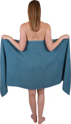Produktbild von Betz XXL Saunatuch 70 x 200 cm BERLIN  Badetuch 100% Baumwolle Farbe – taubenblau