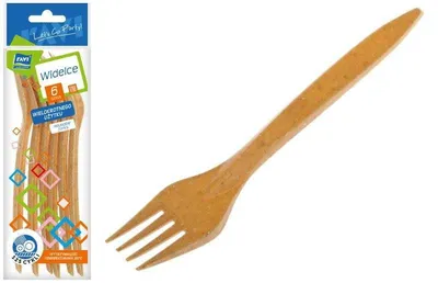 Produktbild von Einweggabeln aus Biokomposit, wiederverwendbar, 6 Stück, spülmaschinenfest