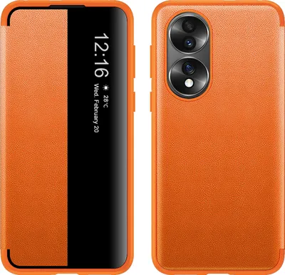 Produktbild von Honor 70 Hülle, Schlank Kunstleder Klapp Ledertasche Schutzhülle für Honor 70 Orange