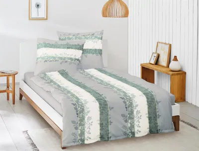 Produktbild von Irisette Mako Satin Bettwäsche 2 teilig Bettbezug 135 x 200 cm Kopfkissenbezug 80 x 80 cm Capri 332077-30 farn