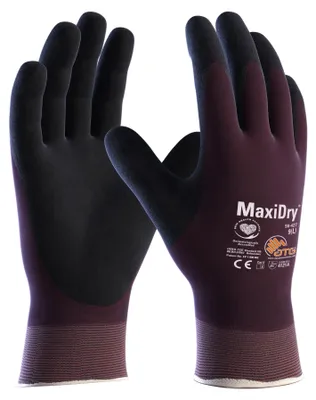 Image de Gants de protection tricotés MAXIDRY® OIL™ rouge pourpre/noir T8 - ATG - AT056427-ZZ08AIN