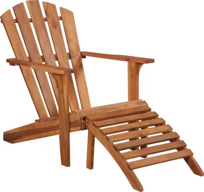 Image de Chaise de jardin Adirondack et repose-pied Bois d'acacia massif