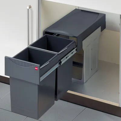 Produktbild von Hailo Einbau Abfallsammler Tandem 2x15l Mülleimer Abfalleimer Mülltrennung