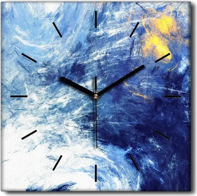 Produktbild von Coloray Uhr auf Leinwand 30x30 cm Wand Uhr Dekoration Wohnzimmer Segeltuch schwarze Hände -Kunst Abstraktion Himmel