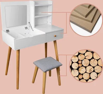 Image de Ensemble de table à miroir pliable