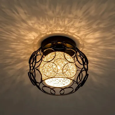 Produktbild von Vintage Deckenleuchte Flur, LED Vintage Deckenlampe, Deckenleuchte Schwarz Deckenlampe Schlafzimmer Retro Industrial Geeignet für Wohnzimmer und Büro