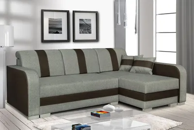Produktbild von Schlafsofa YENA – grau-schwarz/elfenbeinbraun, rechts
