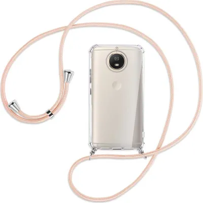Produktbild von Handykette Backcover-Schutzhülle mit Band (Metall silberfarben) für Motorola Moto G5S - rose peach