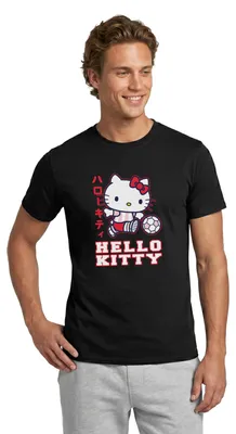 Produktbild von Spreadshirt Hello Kitty Spielt Fussball Sport Männer T-Shirt, S, Schwarz