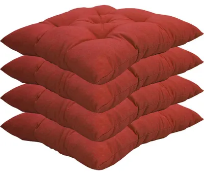 Produktbild von Stuhlkissen 38x38 cm ComfySeat - Sitzkissen mit 6 cm Comfort Sitzpolster - Indoor & Outdoor, Farbe:Rot, Set:4er Set