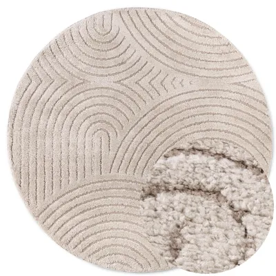 Immagine prodotto di Tappeto a pelo corto Elle Decoration, design a rilievo morbido Panglao, color taupe