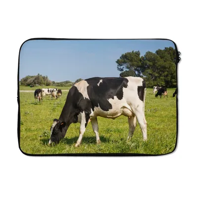 Produktbild von MuchoWow® Laptop Hülle 14 ZollKuh - Gras - Tiere - Wald Laptoptasche - Laptoptasche - Stoßsicher - Schutzhaube