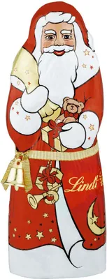A chocolate Santa Claus figure.