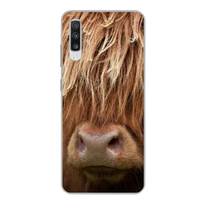 Produktbild von MuchoWow® Handyhülle Schutzhülle Hülle für Samsung Galaxy A70 Schottischer Highlander - Nase - Haare Silikon Softcase Handy Hülle - Schutzhaube