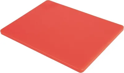 Image de Planche à découper Hygiplas en PEBD rouge 30,5 x 22,9 x 1,2 cm