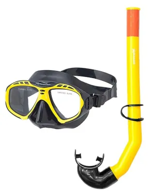 Obrázek produktu pro Abysstar Argo, set šnorchlů, žlutá/černá barva, žlutá/černá barva, univerzální velikost