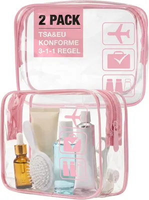 Produktbild von Kulturbeutel transparent, 1 Liter, mit Reißverschluss, für Handgepäck
