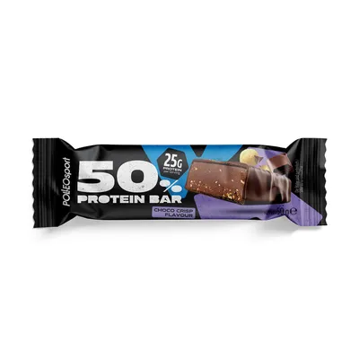 Obrázok produktu pre Polleo Sport 50% proteínová tyčinka, 50 g - Choco Crisp