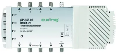 Produktbild von Axing SPU 58-05, 5 Eingänge, 8 Ausgänge, 950 - 2400 MHz, 85 - 862 MHz, IP20, F