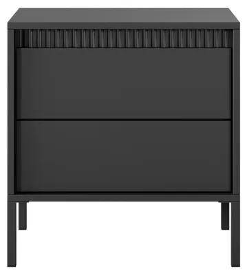 Produktbild von SENSO Nachttisch 1 Schublade, Push-to-Open, grifflos, Schwarz, Metallbeine, 53,5x56,2x39,5 cm