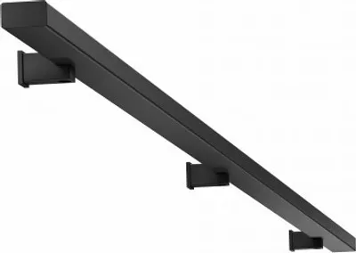 Produktbild von Sellon24® Wandhandlauf Handlauf Stahl RAL Treppen Pulverbeschichtet Anthrazit eckig Halterung Wand matt Geländer - SLIM / 200 cm / RAL7016
