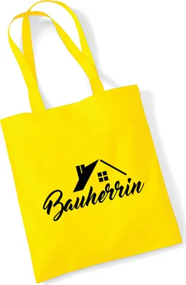 Produktbild von Huuraa Jutebeutel Bauherrin 10 Liter Yellow Baumwolle Tasche Geschenkidee