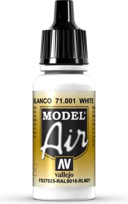 Zdjęcie produktu dla Farba do aerografu White 001 Vallejo Model Air 17 ml
