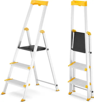 Produktbild von Drabina aluminiowa jednostronna 3 stopniowa DRABEST MAX szerokie stopnie 150kg