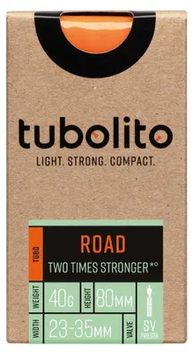 Zdjęcie produktu dla Tubolito Tubo Road - dętka TPU z zaworem 80 mm - pomarańczowa - wyjątkowo lekka i wytrzymała - idealna dla kolarzy szosowych - zoptymalizowana pod kątem wydajności i prędkości - kompatybilna z rowerami szosowymi 700C