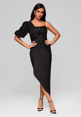 Produktbild von Ombre Elegantes Abendkleid mit Asymmetrie schwarz M