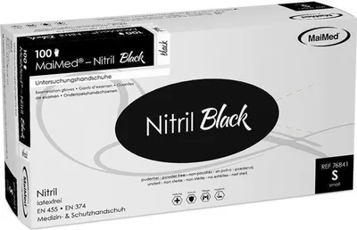 Produktbild von MaiMed Nitril Black | 1000 Nitrilhandschuhe | schwarz | Gr. L | Einweghandschuhe