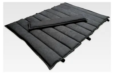 Produktbild von Auflage und Kissen für das Waldsofa Classic/Premium/Swing in Dunkelgrau. Schnelle Befestigung und wasserabweisend