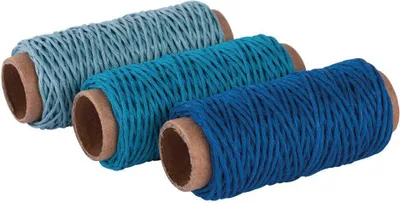 Immagine prodotto di Rayher 53925000 Rayher Kordeln Hanf matt blau Töne 1,0 mm x 12,0 m
