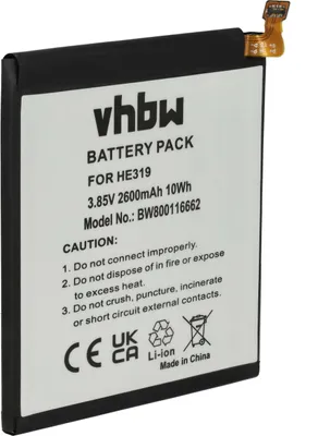 Produktbild von vhbw Akku Ersatz für Nokia HE319, HE330 für Handy Smartphone Telefon (2600 mAh, 3,85 V, Li-Polymer)