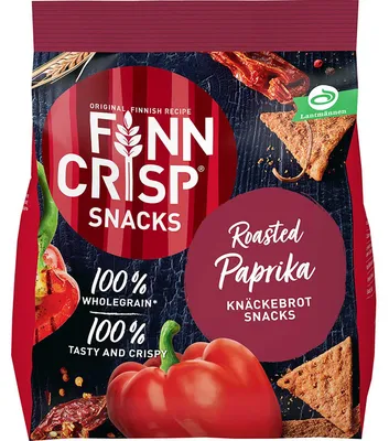 Image de Finn Crisp Snacks Poivrons grillés à base de céréales complètes Tasty and Crispy 150g