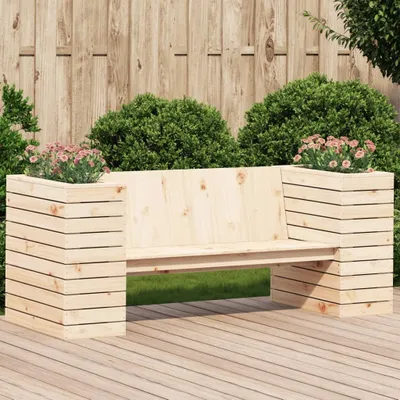 Produktbild von vidaXL Gartenbank mit Pflanzkübeln 167,5x60x65 cm Massivholz Kiefer