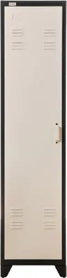 Image de Armoire métallique à une porte, PETROW, gris foncé-blanc. Armoire en acier, armoire métallique, pour stockage, bureau