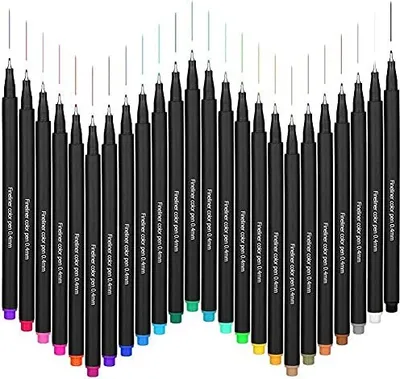 Produktbild von 24 Farben Fineliner Stiften pigment Liner Set — Feine Filzstifte 0.4mm Spitze, Ideal für Kalligraphie, zum Präzisionszeichnen, Schreiben, Malen für Erwachsene, Comics, Mang