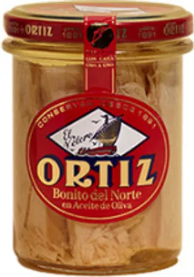 Immagine prodotto di Tonno bianco (bonito) sott'olio Ortiz 220 g