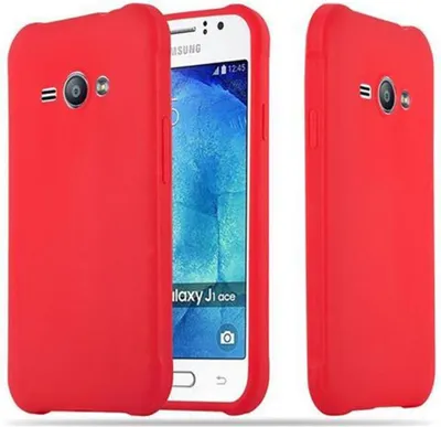 Produktbild von Cadorabo Hülle für Samsung Galaxy J1 ACE Schutzhülle in Rot Handyhülle TPU Silikon Etui Case Cover