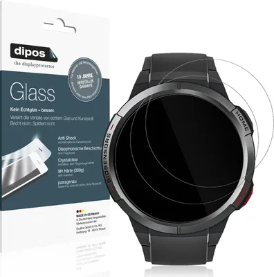 Produktbild von 2x Schutzfolie für Mibro Watch GS - Anti-Shock 9H Folie dipos Glass