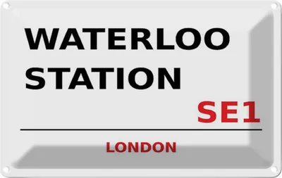 Produktbild von vianmo Blechschild 12x18 cm Waterloo Station SE1 Abenteuer Reisen England Urlaub