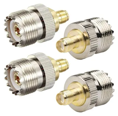 4x SMA Buchse auf UHF Buchse SO239 Adapter, 50 Ohm