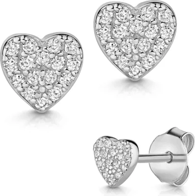 Produktbild von Ohrringe Ohrstecker 925 Sterling Silber vergoldet Herz mit Zirkoniasteinen Material - Silber