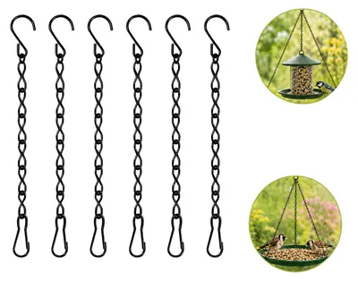 Produktbild von Blumenampel Kette 6 Stück, 50 cm Pflanzenhänger mit Haken aus Metall, verstellbare Hängekette für Blumentopf, Pflanzkorb und Garten Deko