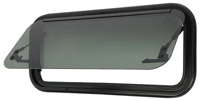 Obrázok produktu pre Rám pre karavan – Rám pre obytný automobil – Výsuvné okno – Posuvné okno – Bočné okno – Zaoblené rohy – 70x30 cm – Tvrdené sklo