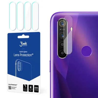 Produktbild von 3mk Hybridglas Lens Protection für Realme 5 Pro Kamera Objektiv Kameralinse 0,16mm 6H (4 Stück)